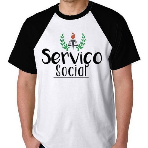 Camiseta Raglan Serviço Social Camisa Curso Masc Feminino