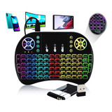 Mini Teclado Iluminado Controle Sem Fio P Smart Tv Box