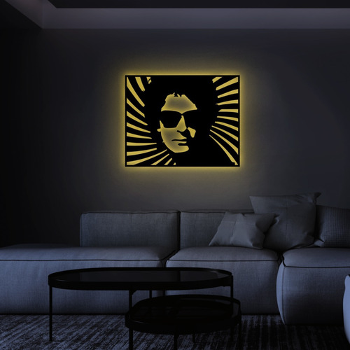 Cuadro Led - Deco - Madera - Gustavo Cerati - 70x 55cm