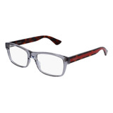 Gucci Gg0006o 004 Square Shape Gris Rojo