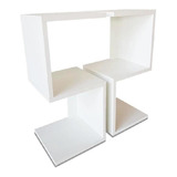 Kit 2 Mesas De Cabeceira Em S Branco Mdf  60x25x25