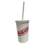 Vaso Con Popote 20 Pzas  Personalizados 16oz Rebelde