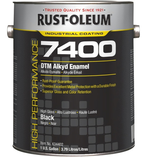 Rustoleum 7400 Esmalte Anticorrosivo Negro Brillante 3,78 Lt