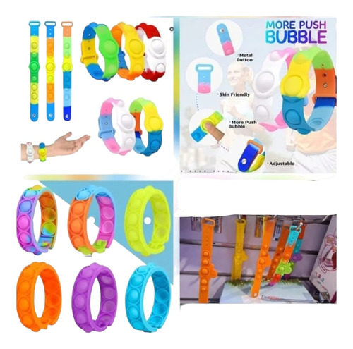 10 Pulseras Pop Its Antiestres Juego Para Niños 