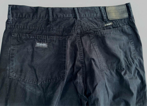 Wrangler Pantalón Corte Jean Negro Gabardina Fina Talle 46