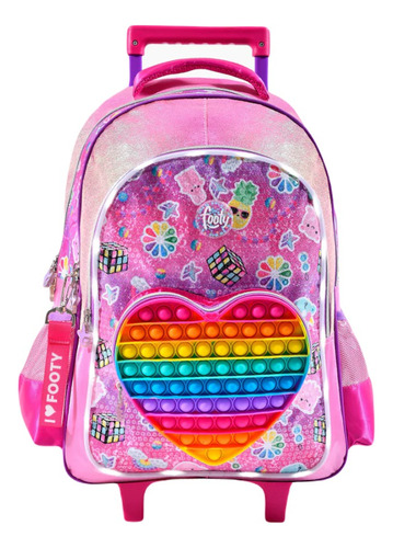 Mochilas Carro Carrito 18 Footy Con Luces Led Pop It Corazon