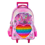 Mochilas Carro Carrito 18 Footy Con Luces Led Pop It Corazon