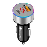 Turbo Cargador Auto Carga Rapida Usb Tipo C / Qc 3.0 Led