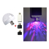 20 Mini Globo Maluca Led Rgb P/ Celular Carro Usb Atacado