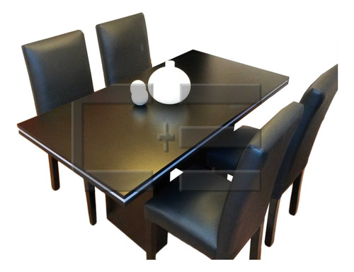 Juego Comedor Moderno Tr 160x80 + 4 Sillas Ecocuero