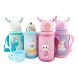 Termo Botella Termica Infantil 500 Ml Reno 2en1 Acero C/taza