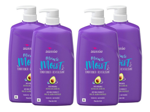 Condicionador Aussie Miracle Moist 778 Ml - Caixa 4 Unidades