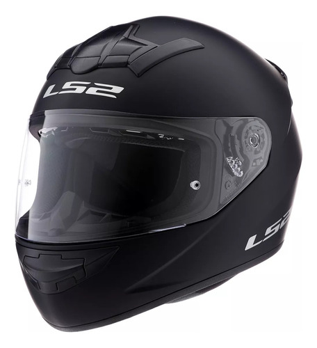 Casco Integral Moto Ls2 352 Rookie Solid Negro + Alerón Vxv