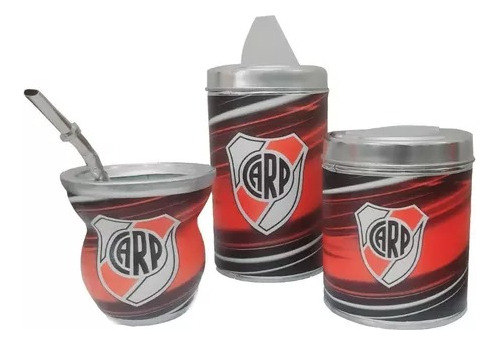 Set Kit River Plate Mate Con Bombilla Yerbero Y Azucarero