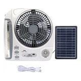 Kit Ventilador Solar Con Radio Linterna Recargable Gd-8028