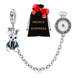 Regalo Charm Conejo Reloj Amor Corazón Plata Compatible