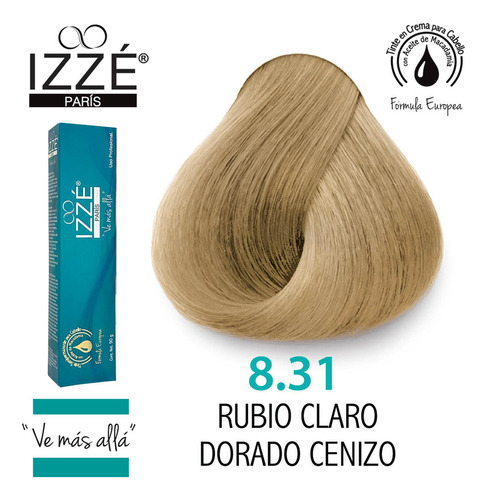 Tinte Profesional Izzé Gz8.31 Rubio Claro Dorado Cenizo 90gr