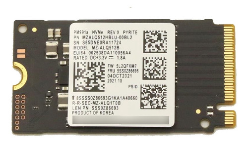 Samsung Ssd Pm991a 512gb Nvme M.2 2242