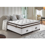 Cama Box Queen 158x198 Pocket Cama Inbox Relax Pillow Cor Branco/café