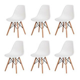 Cadeira De Jantar Decorshop Charles Eames Dkr Eiffel, Estrutura De Cor  Branco, 6 Unidades