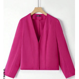 Blusa Rosa Tipo Blazer Delgado Abierto, Tallas Extra 2xl 3xl