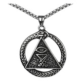 Collar Para Hombre Con Dije Ouroboros Y Ojo De Satán Lucifer