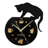 Acrílico 3d Reloj Grande De Pared Reloj Creativo Gato Auto
