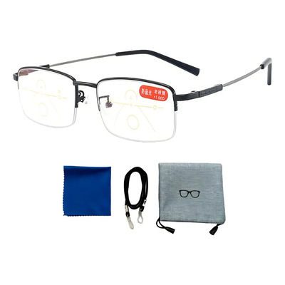 Lentes Multifocales Anti Luz Azul Titanio Flexible Negro +1.50 UV | Meses sin interés