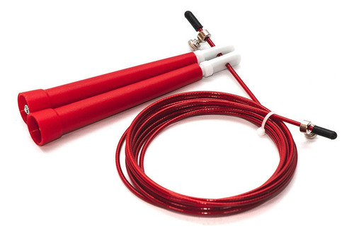 Speed Rope Soga Para Saltar Acero Recubierto Box Funcional Color Rojo