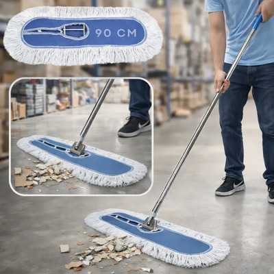 Kit Mop Trapeador Industrial Metal Limpieza Oficina 90cm Color Plateado | MercadoLibre