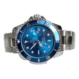 Reloj Submariner Azul Dial Cuarzo Pila 
