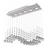 Lustre Plafon De Cristal Onda 60cm Sala Mesa C/ Led 304