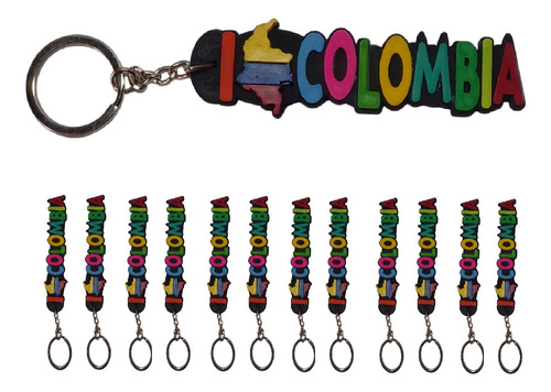 Docena De Llaveros Souvenir Colombia En Pvc