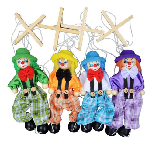 4 Pacotes De Brinquedos Clown Puppet Toys Clown Pull String