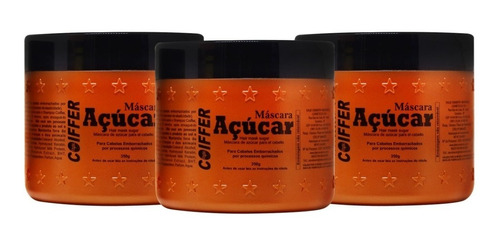 Kit Com 3 Máscaras De Açucar Coiffer 350g