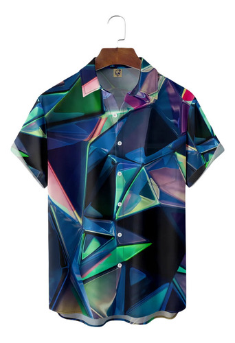 Camisa Hawaiana Unisex De Cristal 3d, Camisa De Playa De Ver