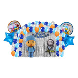 Kit De Decoracion Fiesta Cumpleaños Globos Pocoyo 78 Pzs