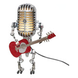 Micrófono Robot Lámpara De Mesa Guitarra Luz