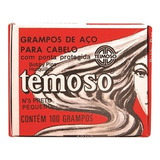 Grampo De Aço P/ Cabelos 100 Un N°5 Preto Temoso - Teimoso