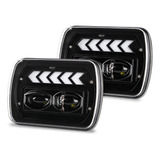 1 Par 5x7 6x7 H4 Led Faros Flecha Ámbar Jeep Cherokee Yj Xj