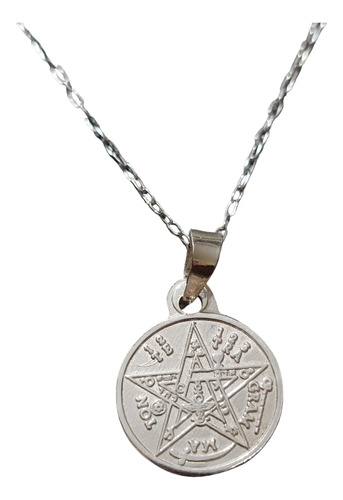 Cadena Collar Tetragrammaton Hombre Plata 925 + Caja Regalo