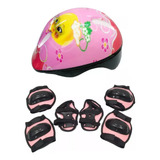 Capacete + Kit Proteção Infantil Rad7 Pink Bike Skate Patins
