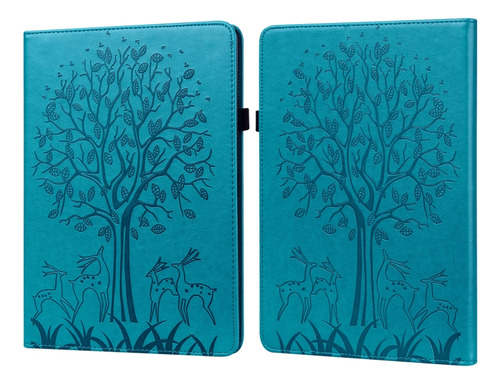 Funda De Tablet Blue Tree & Deer Para Amazon Kindle Paperwhi