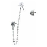 Aros De Plata 925 Desigual Bidu Estrella Y Circón + Caja