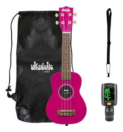 Pack Ukelele Soprano Kala Dragonfruit + Afinador + Correa