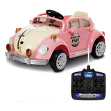 Carro Eletrico Bateria Crianças Infantil Beetle Rosa Usado