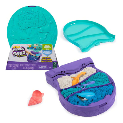 Kinetic Sand, Project Planet Aguas profundas con 680 g de arena de juego y herramientas en forma de criaturas marinas, materiales respetuosos con el medio ambiente, juguetes sensoriales para niños. | Envío gratis
