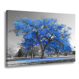 Quadro Árvore Da Vida Azul Decoração Para Sala Quarto Casal