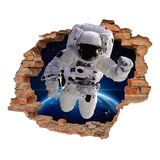 Vinil Decorativo Astronauta Sticker Universo Muro Roto Color Multicolor