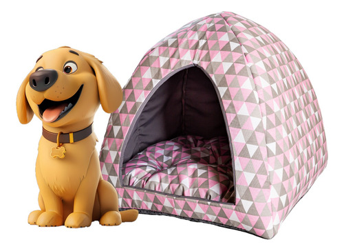 Cama Pet 2x1 Casinha Cabana Toca Iglu Almofada Cães Gato